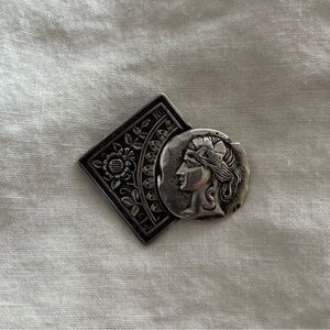 Sterling Silver Ancient Greek Cameo Brooch Pin